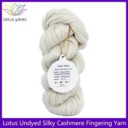 LACE Cashmere Silk Undyed Yarn, Gift Luxury Yarn, Lace Weight Natural Cashmere Shawl Yarn