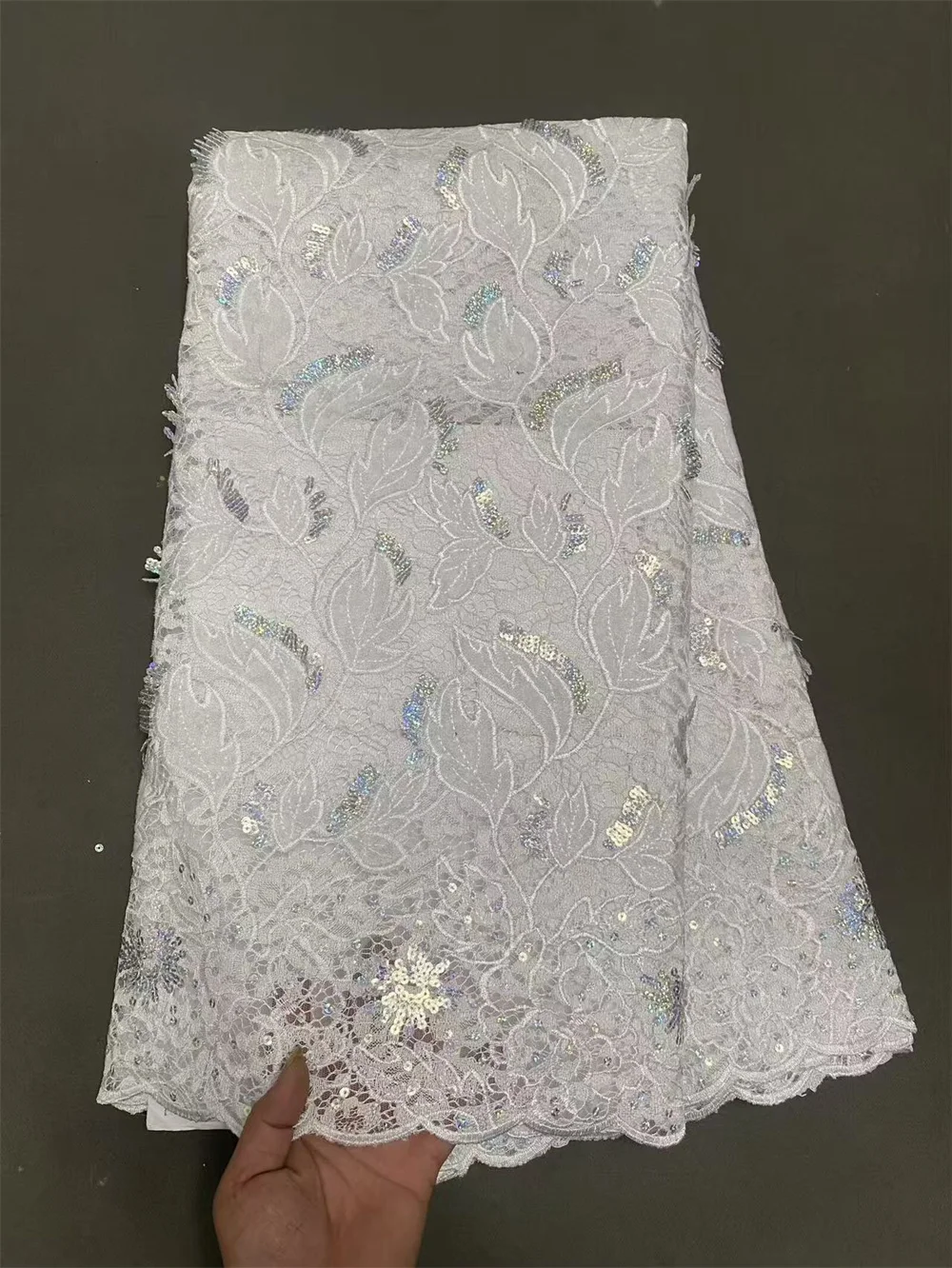 African Sequins Velvet Lace Fabric Nigerian French Mesh Net Lace Fabrics For Sewing 2025 High Quality Wedding Party Dress H146-1