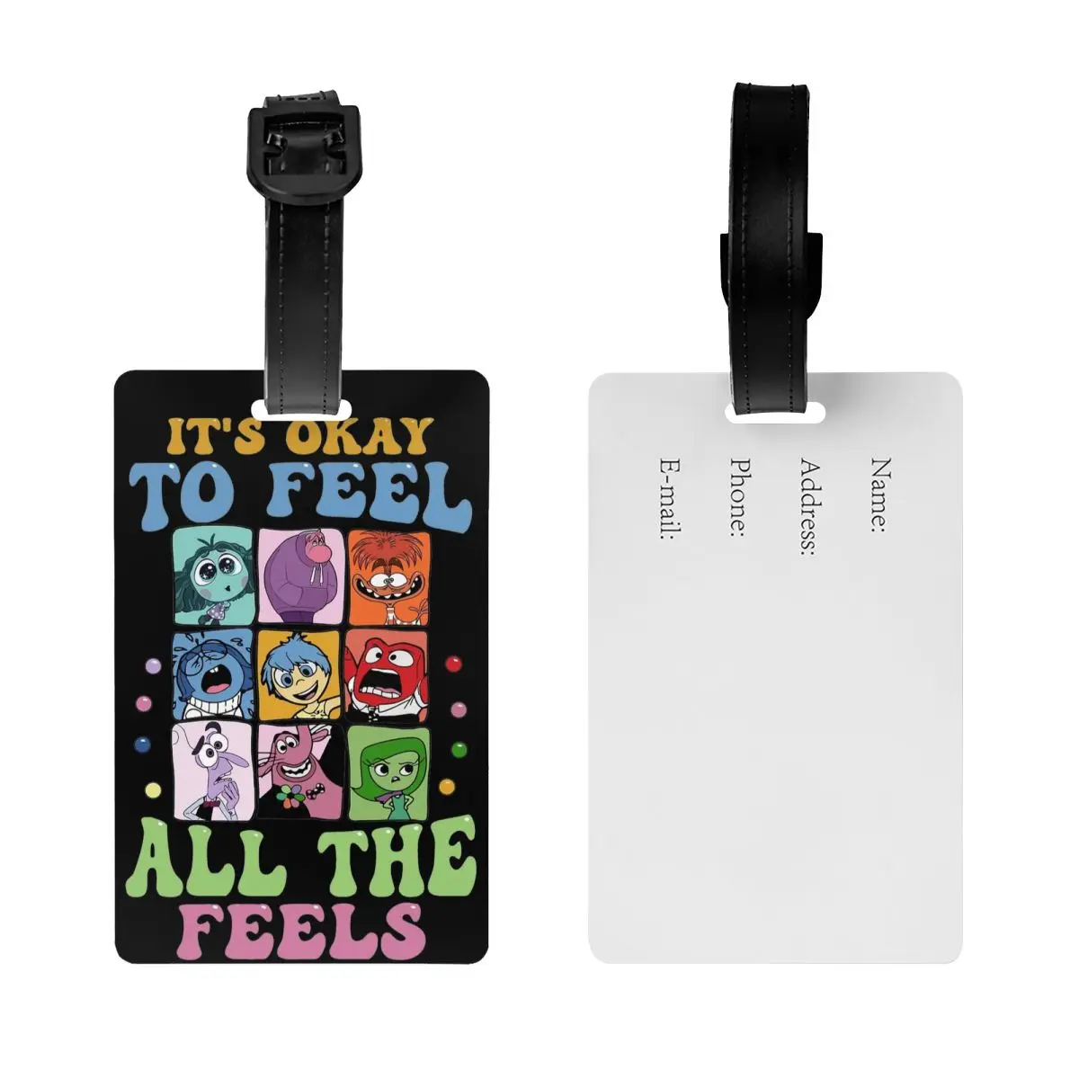 Luggage Tag Funny Inside Out Silicon Cartoon Portable Label ID Address Luggage Bag Case Tags for Women's Baggage Tag Gifts