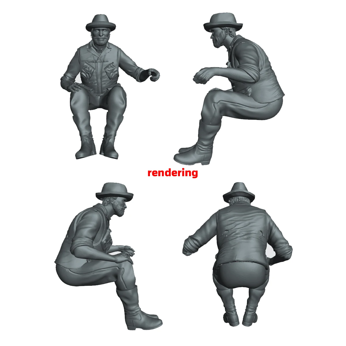 Maßstabsgetreue Miniatur-Modellbausätze Figuren Diorama Angler Commoner Fischer mit Boot Ruder Set 1/35 1/43 1/48 1/64 1/72 1/87 Ho Z – Detail 13