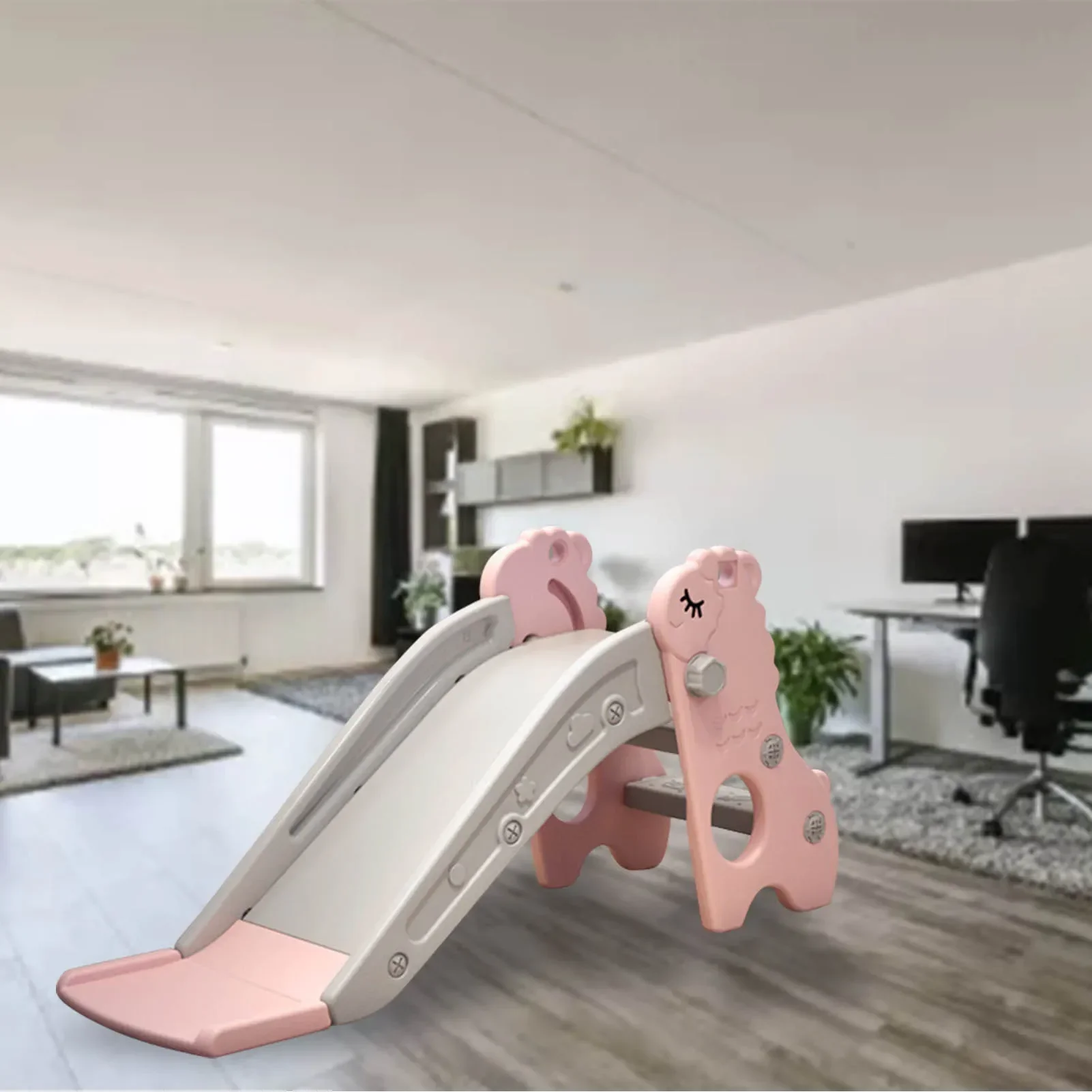 

Детская домашняя раздвижная горка, отдельно стоящая складная 2-х лестница, устойчивая база, альпинистская игровая горка для малышей