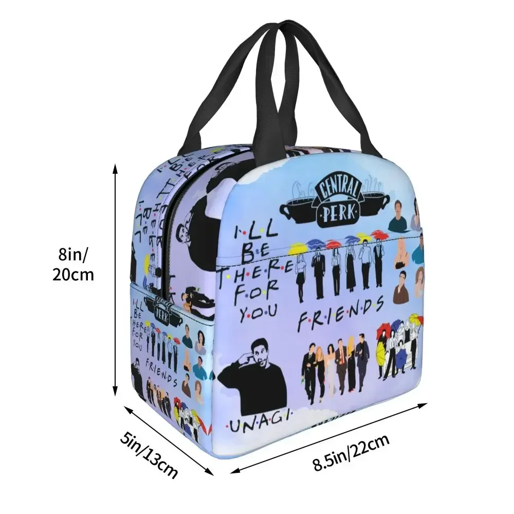 Friends TV Show Insulated Lunch Bag for Camping Travel Resuable Thermal Cooler Lunch Box Women Children Food Container Tote Bags