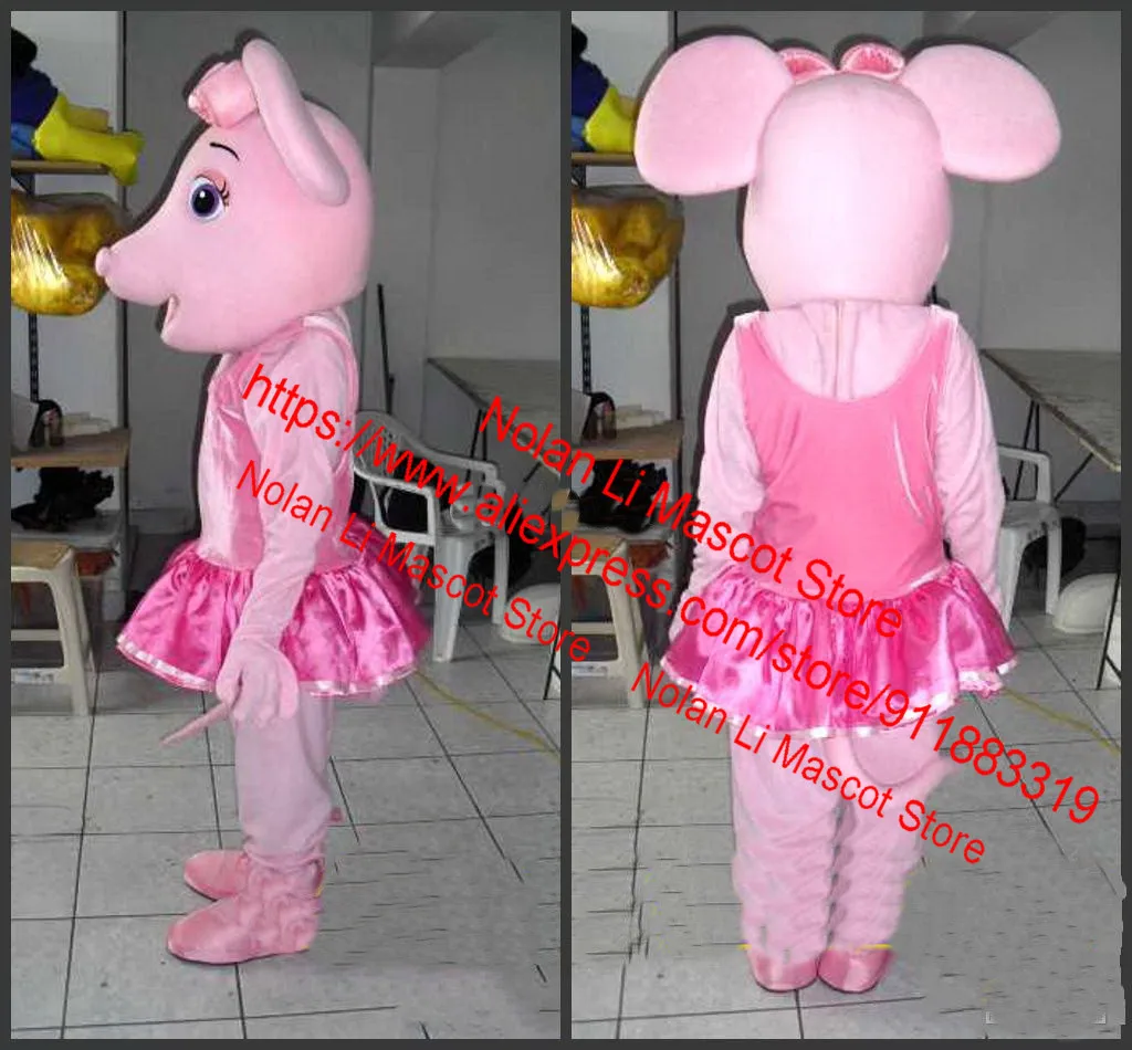 Ballet Princess Pig Mascot Costume, Capacete Material EVA, Traje dos desenhos animados, Cosplay, Masquerade Party, Jogo publicitário, Aniversário, 798