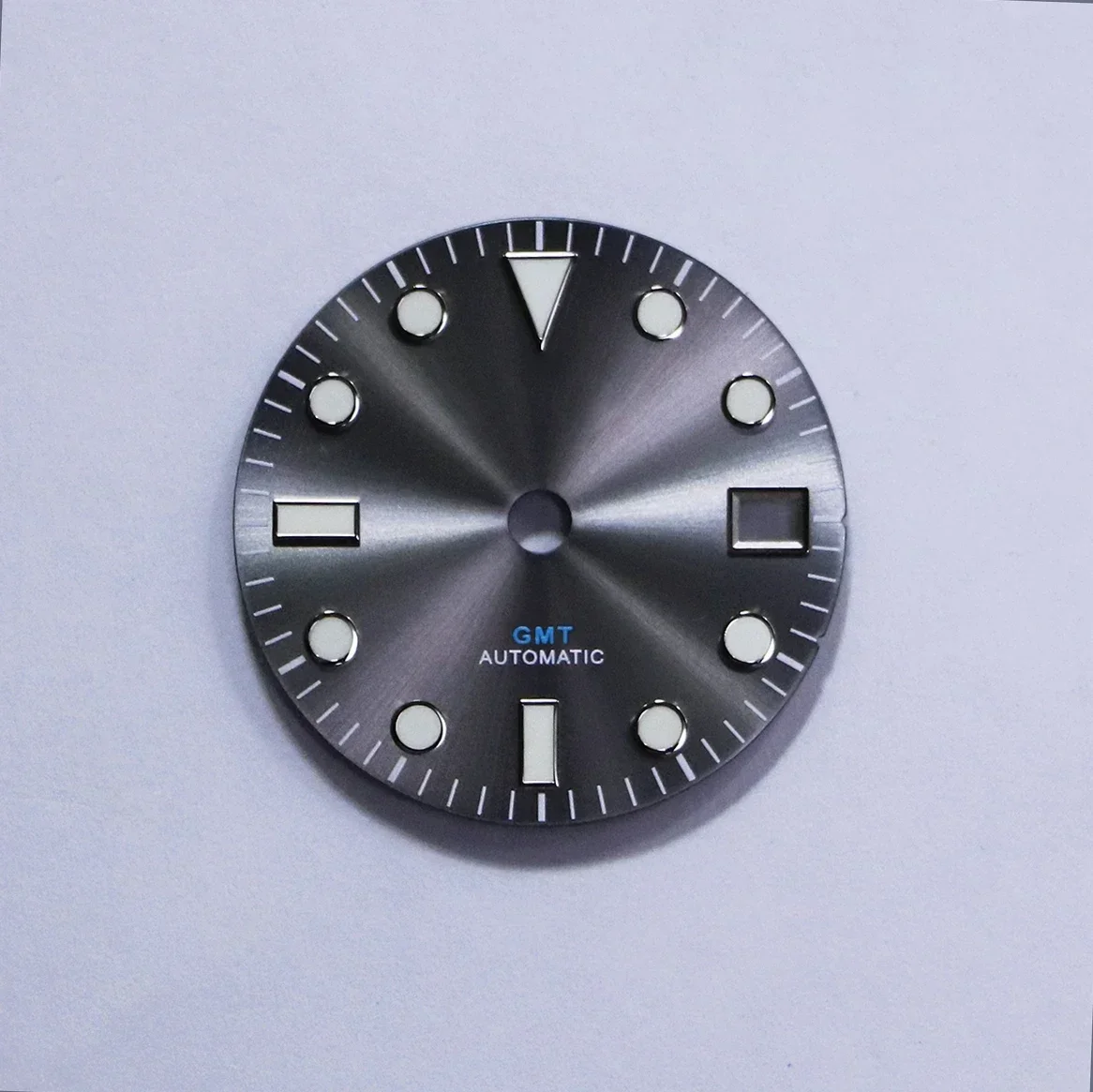 GMT Dial Abalone Matte Balck Sunburst Classic Series for NH34A Movement 28.5mm Watch Parts More Universal BGW9 C3 Lume Mod NH34