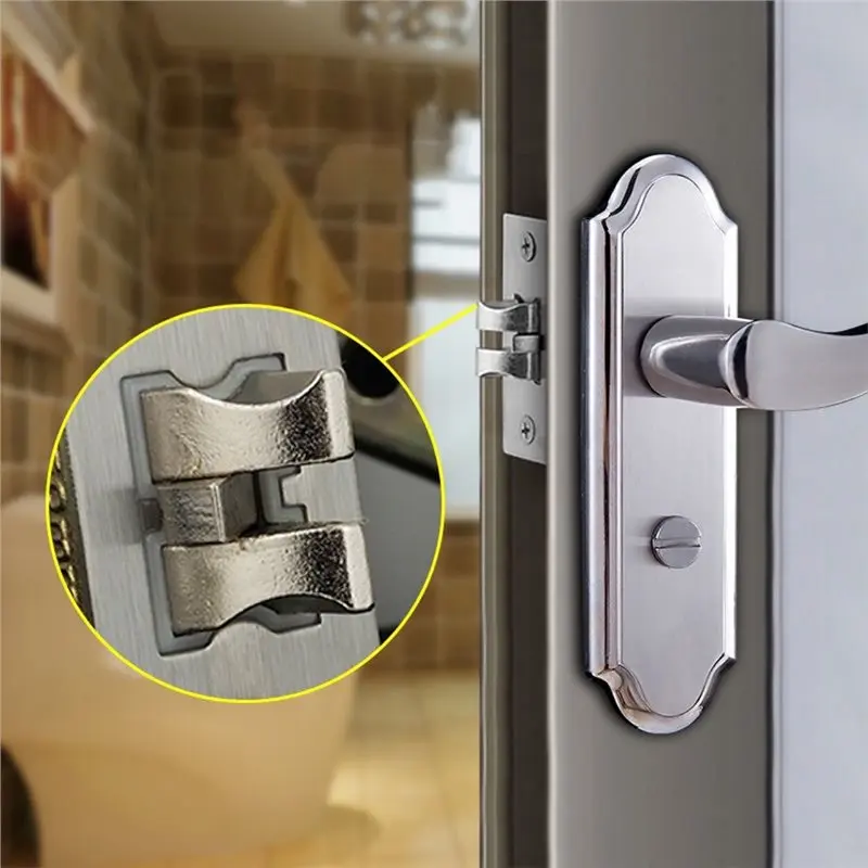 DT19-Reversible Tubular Door Mortice Mortise Catch Bolt Screws Handle Silent Internal Easy Install Square Spindle 45MM