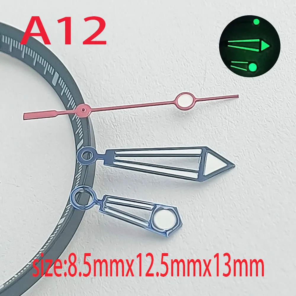 Watch Hands NH34 NH35 NH36 NH38 NH70 NH72 Green C3 luminous hands for NH35/NH36 automatic movement watch accessories