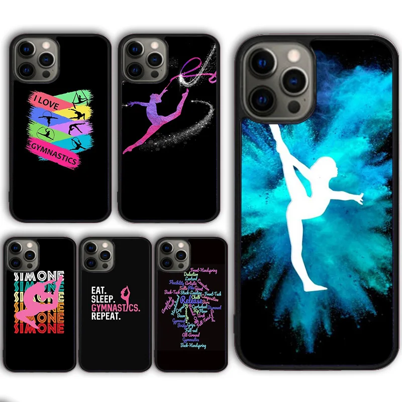 Love Gymnastics silhouette sports Phone Case for iPhone 16 15 SE2020 13 14 11 12 Mini Pro Max 6 7 8 Plus coque fundas Shell