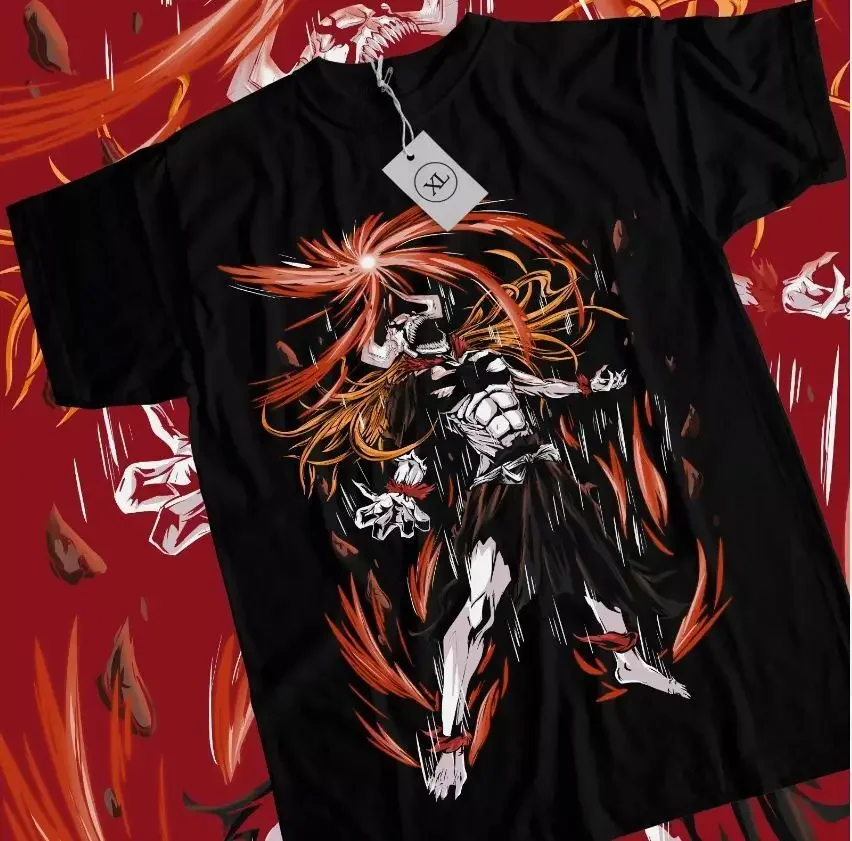 Bleach Ichigo Kurosaki T-shirt Manga Strip Horror Anime Gift Shirt Tee All Size