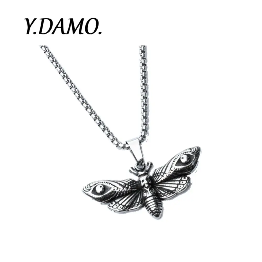 

Damo Stainless Steel Silver Color Pendant Necklace Men Women Punk Rock Necklace Retro Gothic Jewelry Accessory Gift Wholesale