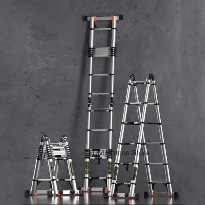 

Portable Folding Straight Ladder Multi-functional Telescopic Ladder Aluminum Alloy Step Stools Engineering Herringbone Ladder E