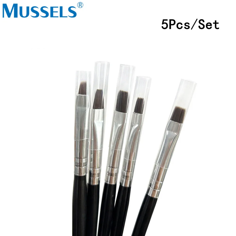 5Pcs Dental Resin Brush Pens Silicone Shaping Nails Art for Adhesive Composite Porcelain Teeth Dentist Tools Lab DIY Paint Line