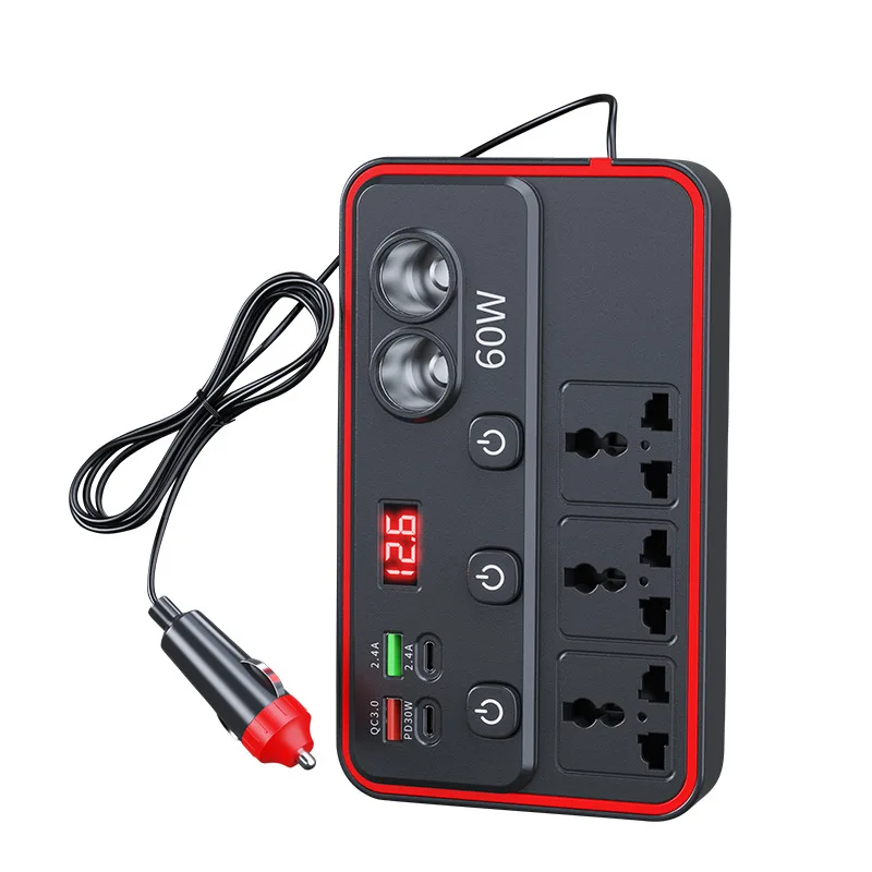 150W Multifunctional Vehicle Inverter 12/24V to 220V 50Hz Power Inverter Charger Adapter Socket Type Independent Switch Control