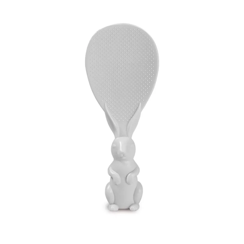 

Creative Kitchen Non-Stick Rice Paddle Spoon Lovely Standing Rabbit Bunny Shape Handle Shovel Plastic Dining Service Scoop