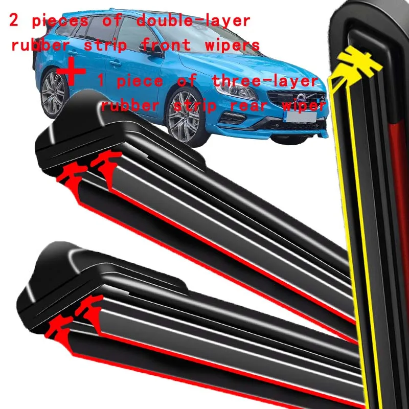 

For Volvo V60 Cross Country 2016-2018 2017 Wiper Front & Rear Wiper Blades Windshield Windscreen Window Brushes 26"+20"+12"