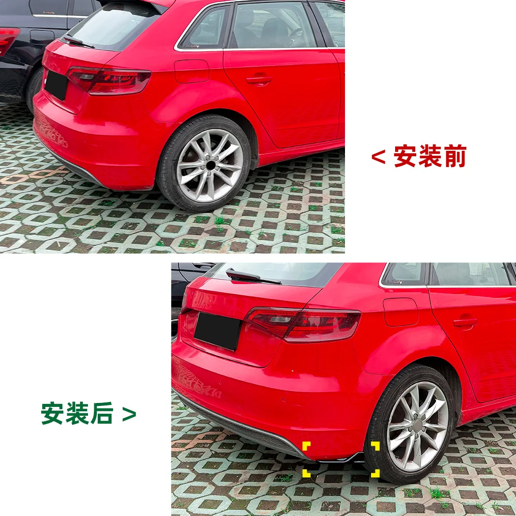 

Для Audi A3 S3 8V ранней версии Sline хэтчбек 2013-2016: наклейка-спойлер на угол заднего бампера, модификация.
