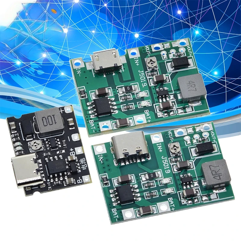 1-10PCS NEW  Lithium Li-ion 18650 3.7V 4.2V Battery Charger Board DC-DC Step Up Boost Module TP4056 DIY Kit Parts For arduino