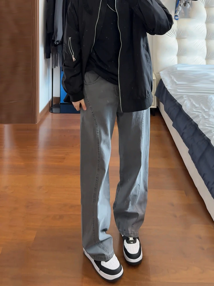 

Retro American Sle Men's Jeans Autumn Winter Slim Fit Straight Leg High Waist Long Pants Cool Brand Trendy Haome Scythe ...