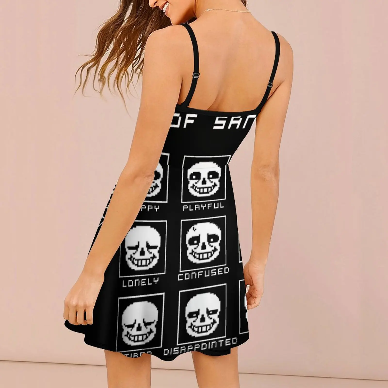 Exotic The Many Emotions Of Sans Undertale  Classic Women's Sling Dress Funny Sarcastic  Vacations  Woman's Dress The Dress Funn