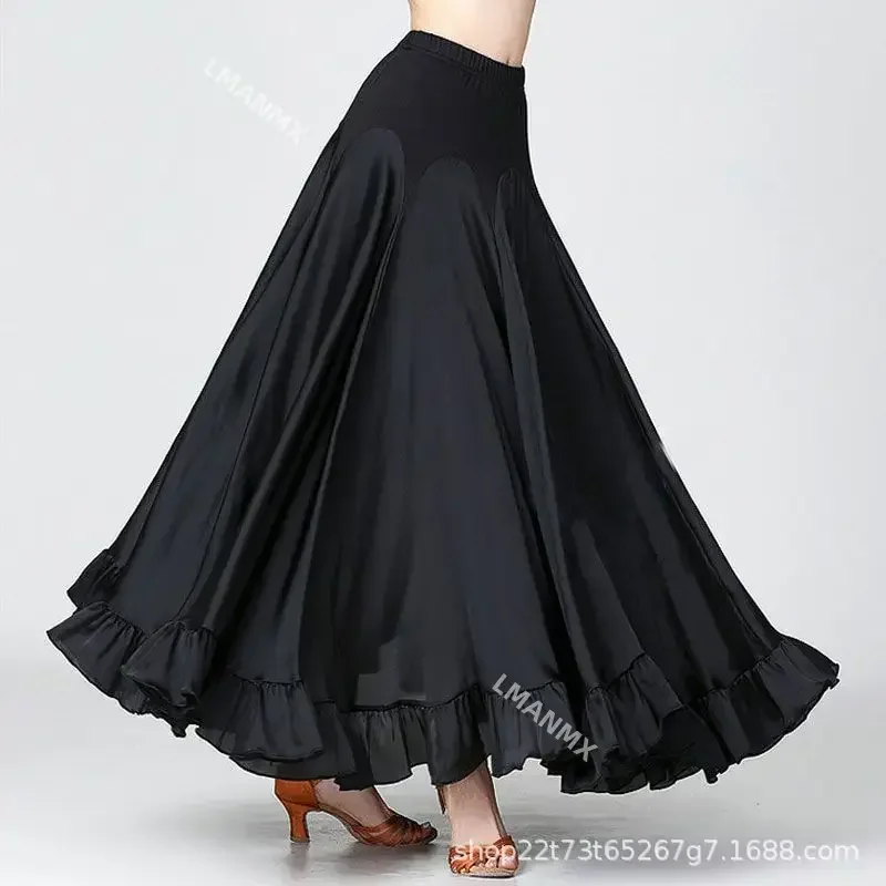 Modern Dance Skirt National Standard Square Dance Performance Dress Half Skirt Large Swing Skirt Social Dance Practice Performan