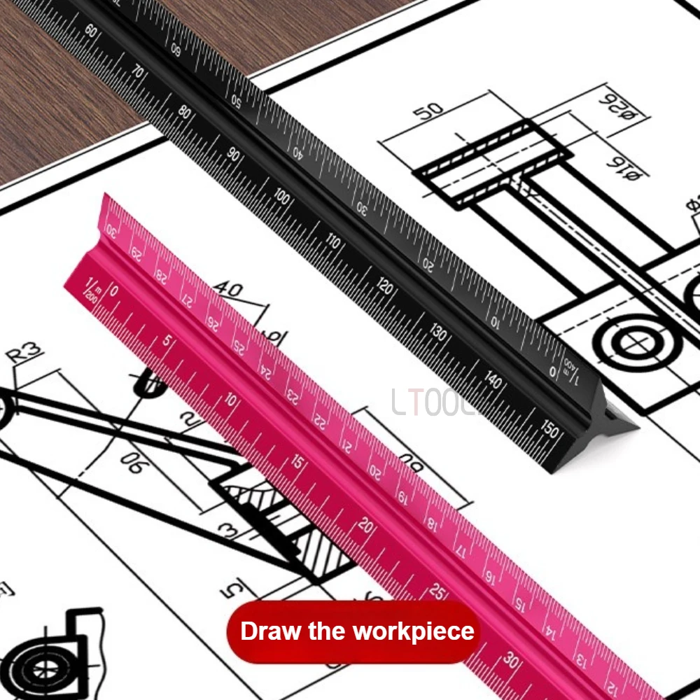 

Треугольная линейка для деревообработки, измерительная линейка для картографирования из алюминиевого сплава, сантиметр, весы для рисования, ручные измерительные инструменты