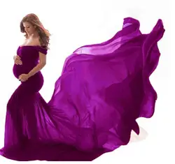 Maternity Maxi Dresses Maternity Photography Props woman long coat Vestidos Off Shoulders Pregnant Dress Pregnancy Photo Shoot
