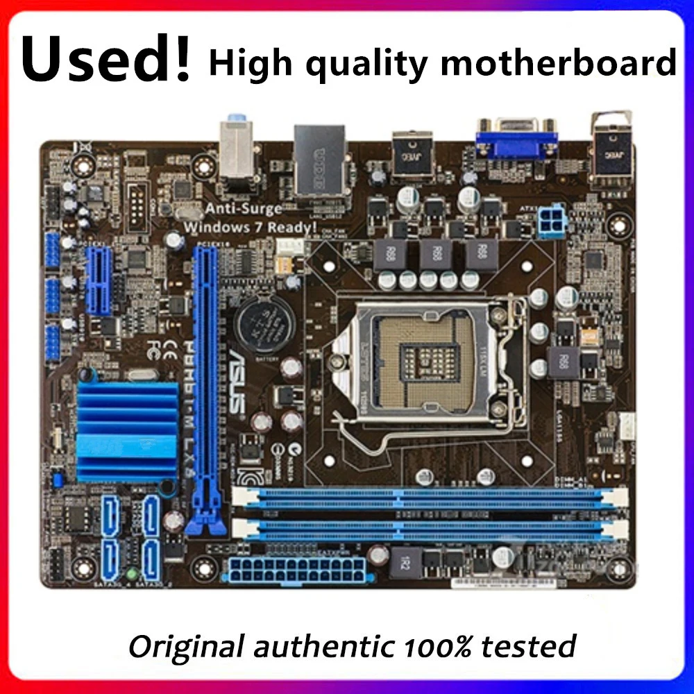 

Материнская плата для настольного компьютера ASUS P8H61-M LX3 LGA 1155 DDR3 16 ГБ для Intel H61 P8H61, настольная материнская плата SATA II, используется