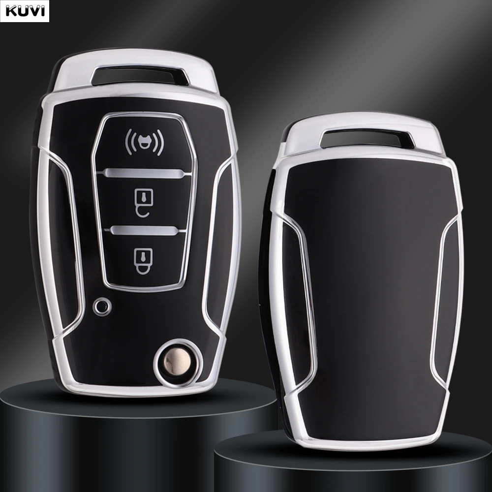 

TPU Car Folding Key Case Cover Shell Fob For SsangYong Kyron 2 Sanka Actyon Korando Tivoli Protector Keyless Bag Accessories