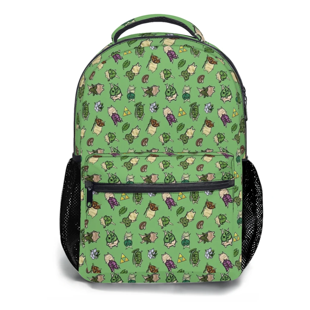 Korok Repeating Pattern (Light Green) Printed Lightweight Casual Children's Youth Backpack Schoolbag  17inch