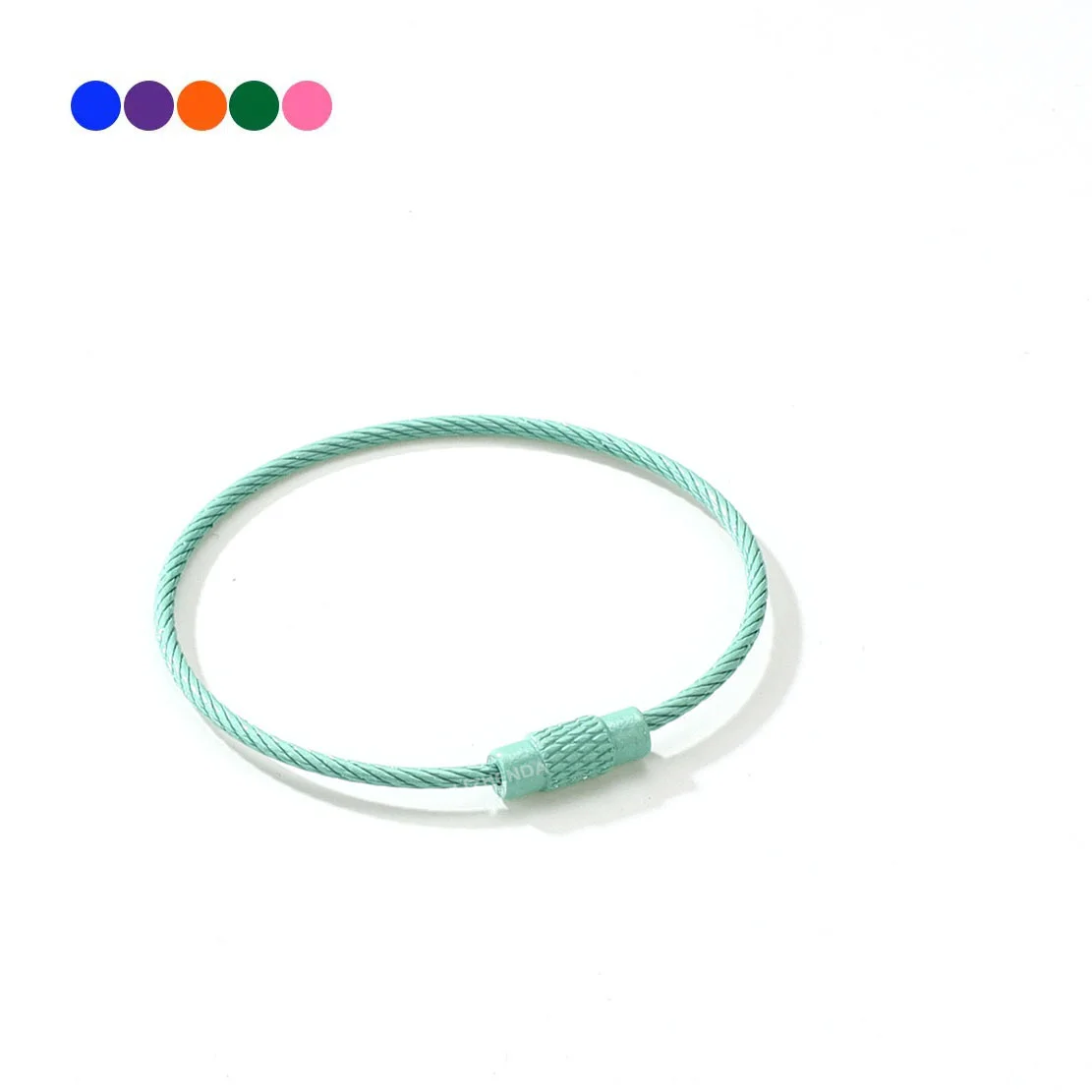 10pcs Colorful Stainless Steel Wire Keychain Cable Loop Set