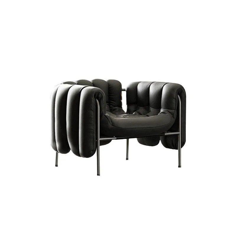 

Single sofa chair ergonomic design Comfortable support Home light luxury wabi sand wind small sofa