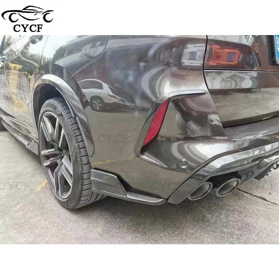 For BMW X5M F95 X6M F96 2020-2024 carbon fiber rear bumper rear lip spoiler diffuser guard plate car styling car kit