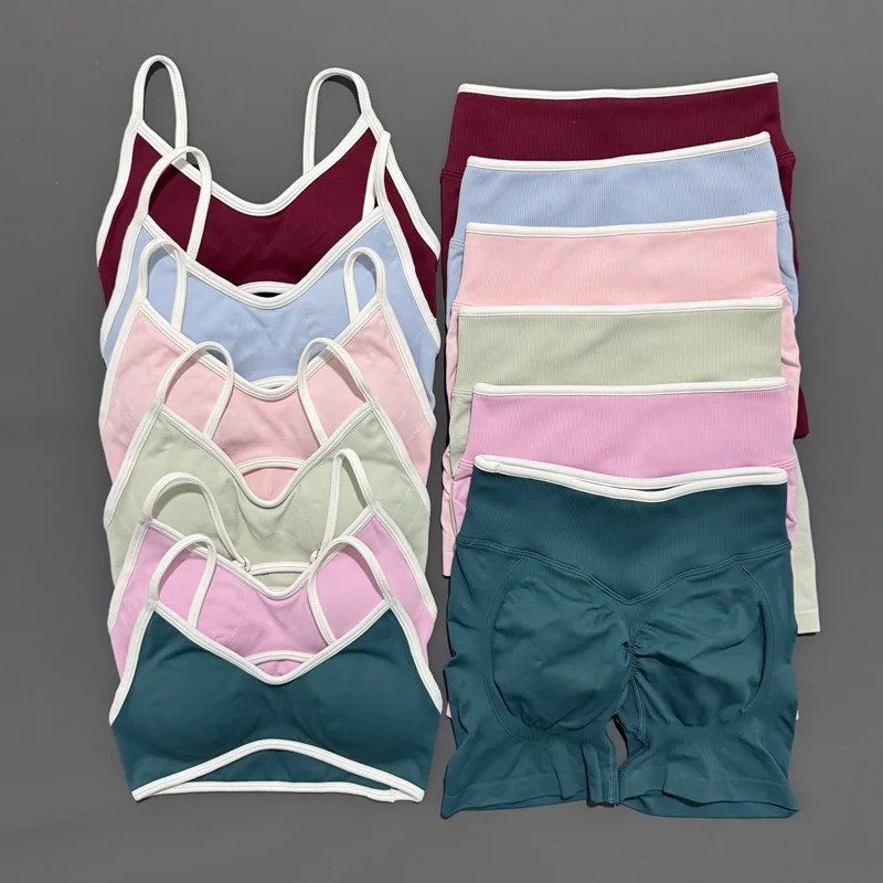 2-teiliges Sportset für Damen, hohe Unterstützung, stoßfest, schnell trocknend, leicht, für Fitness, Yoga, Laufen, Workout, Training, sportlicher Aktivanzug