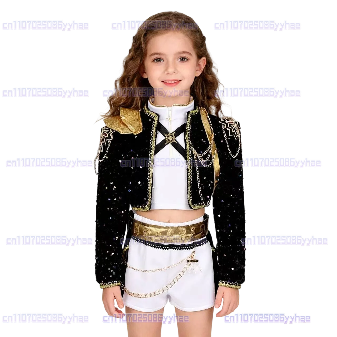 NEW Black & Gold K-Pop Demon Hunters Cosplay Costume: Rumi Zoey Mira Outfit with Wig for Women & Kids