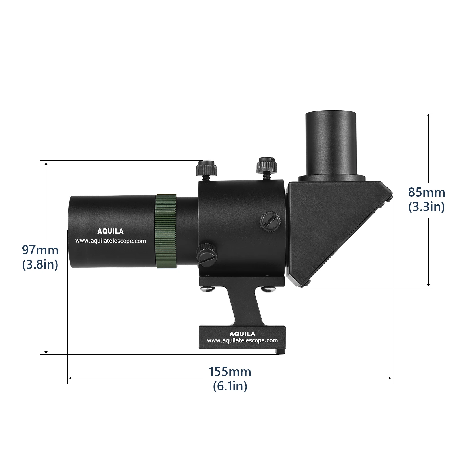 6x30 Right Angle Finderscope For Telescopes - 30mm Aperture With Aluminum Bracket