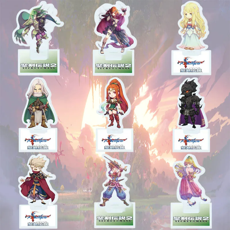 Secret of Mana 15CM Classic Anime Scene Acrylic Stand Figure Tabletop Display Ornament Collection Merchandise Keychain