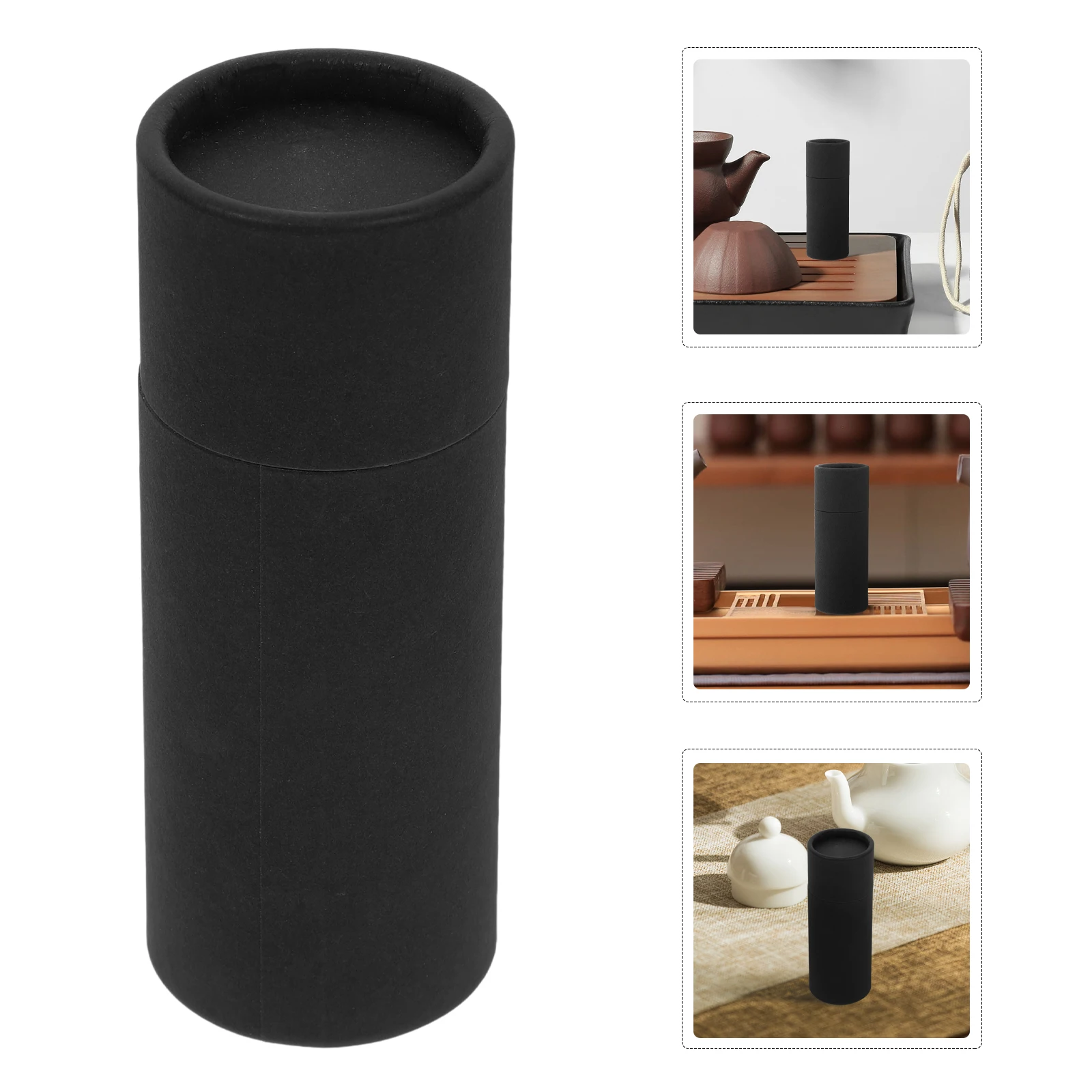 15pcs Paper Gift Box Small Tubes Lid Container Cardboard Black Packing TubeReusable EcoFriendly Packaging