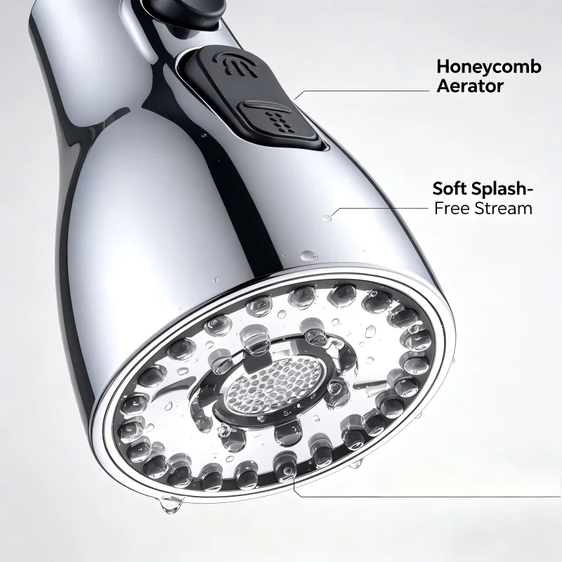 Premium ABS Kitchen Pull out Faucet Sprayer with 3 Modes Water Saving Basin Sink Shower Head for 1/2" Connection