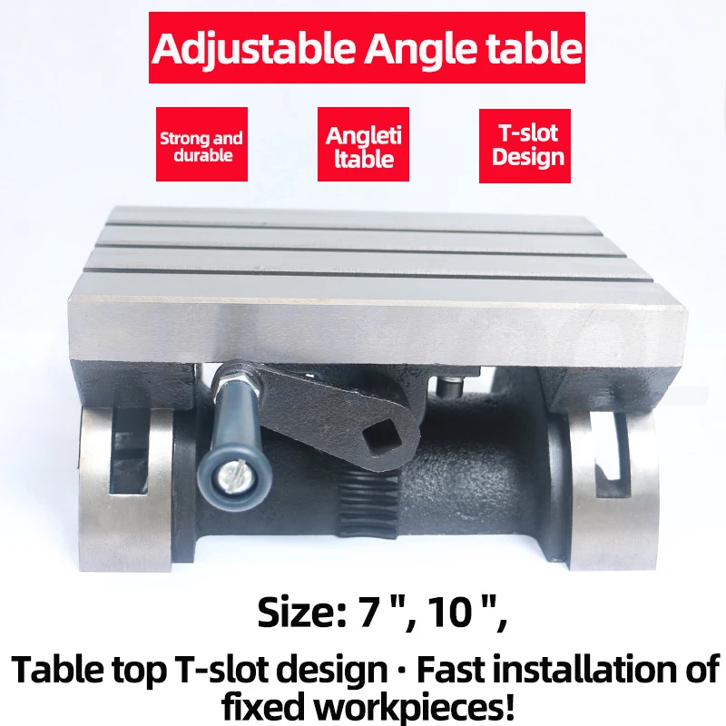 Tilt Type Triple T-slot Crank Heavy-duty Adjustable Rotary Milling Machine Workbench Ginder 7 Inches And 10 Inches