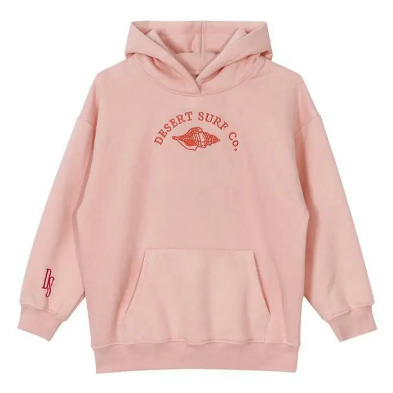 Combhasaki Donna Allentato Y2K Estetica Lettera Mare Ricamato Felpe con cappuccio a maniche lunghe Pullover Top con tasche a marsupio