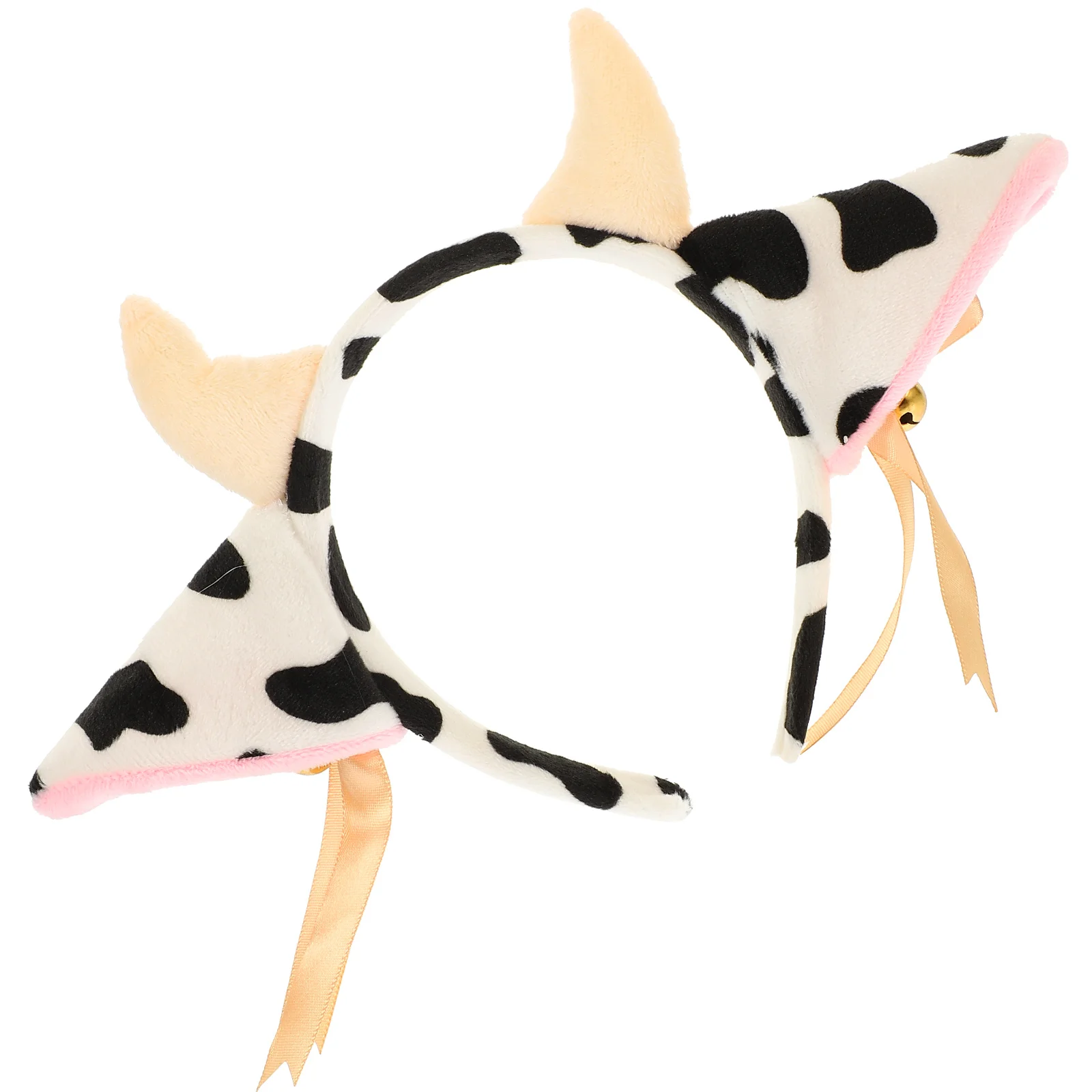 

Centerpiece Plush Cow Headband Stage Performance Hair Girl Decorative Hoop Favor White Ribbon