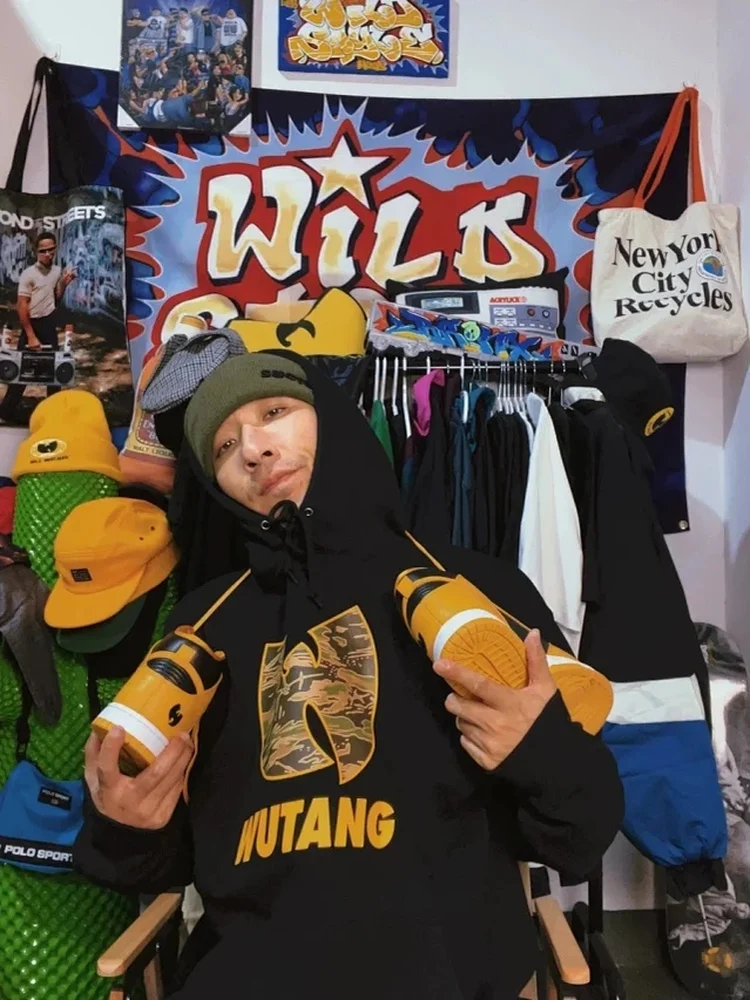 

Классическая камуфляжная толстовка Wutang East Coast Old School Rap Bboy Street Dance Хип-хоп Свободный крой Long Sve Хлопок Полиэстер