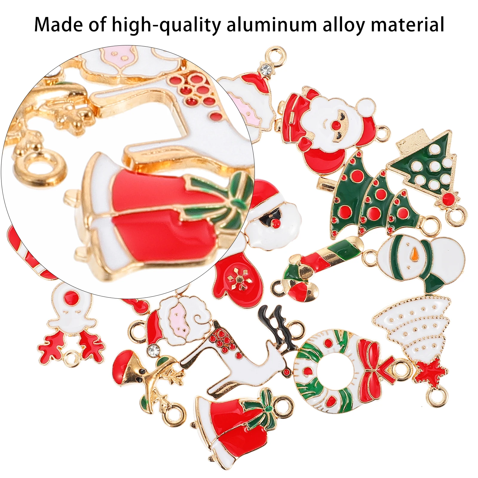 

20 Pcs Santa Claus Jewelry Tiny Charms DIY Craft Accessories Watch Mini Lovely Cartoon Cute Alloy Pendants for Jewellery Making