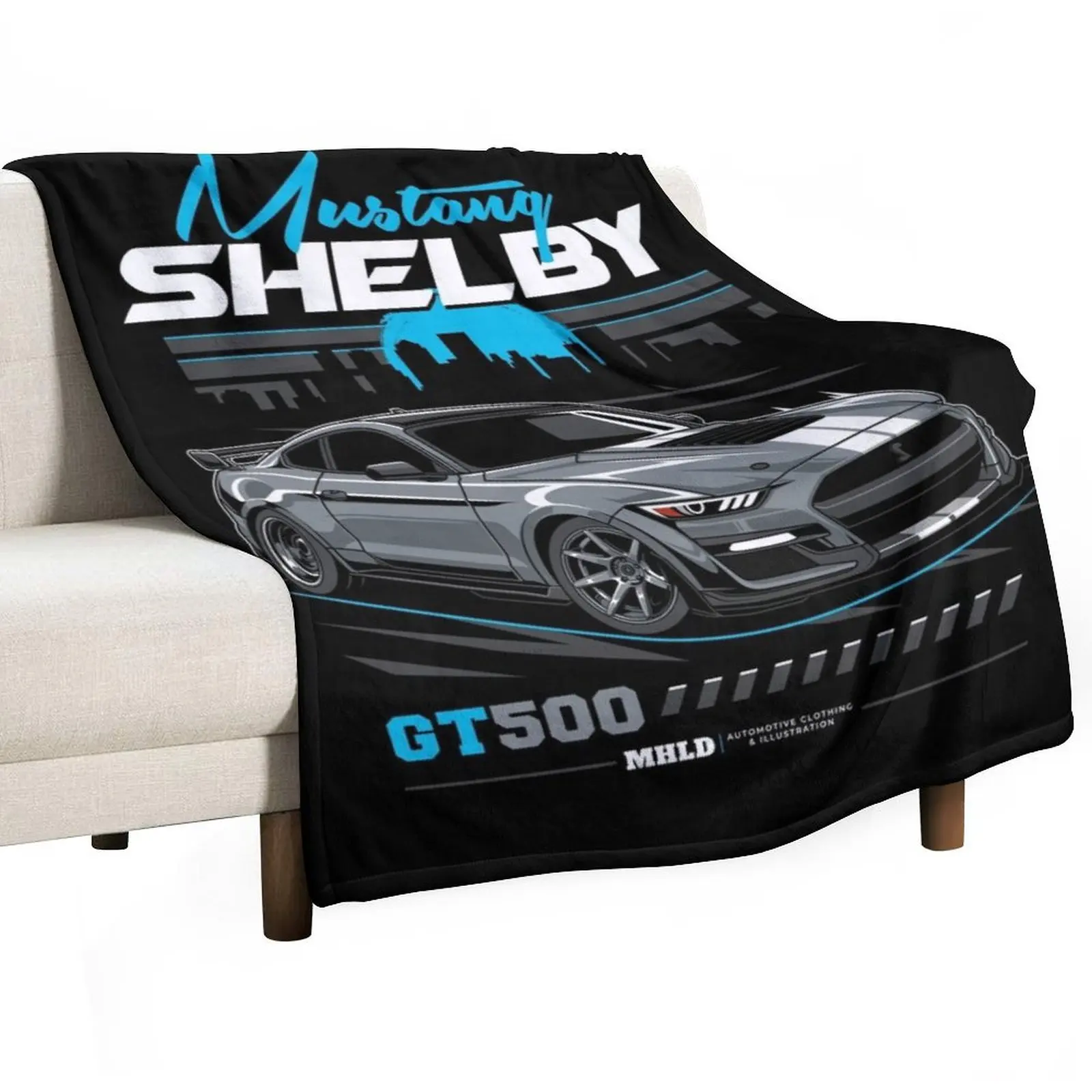 

Shelby GT500 Car Drawing Throw Blanket Stuffeds Flannels Soft Big Blankets