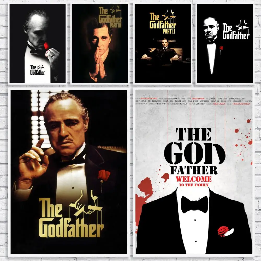 Classic Crime Film T-The Godfather Poster Versatile HD Waterproof Wall Art Self-Adhesive Decor for Any Space Ideal Gift