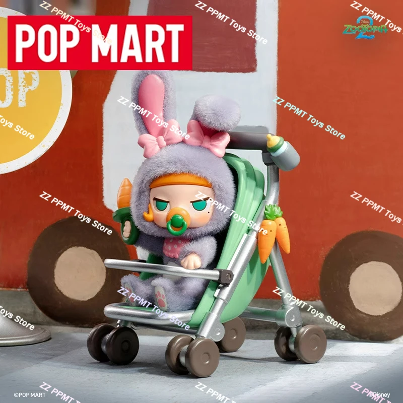 Popmart molly x zootopia colaboração série estatueta caixa cega original brinquedo na moda bonito presente decoração de mesa presente de natal