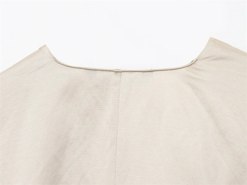 قميص نسائي 2025 خريف نمط جديد لون الشمبانيا كم طويل فتحة مزدوجة التعادل مزين الخامس الرقبة قميص مثير موضة أنيقة #6