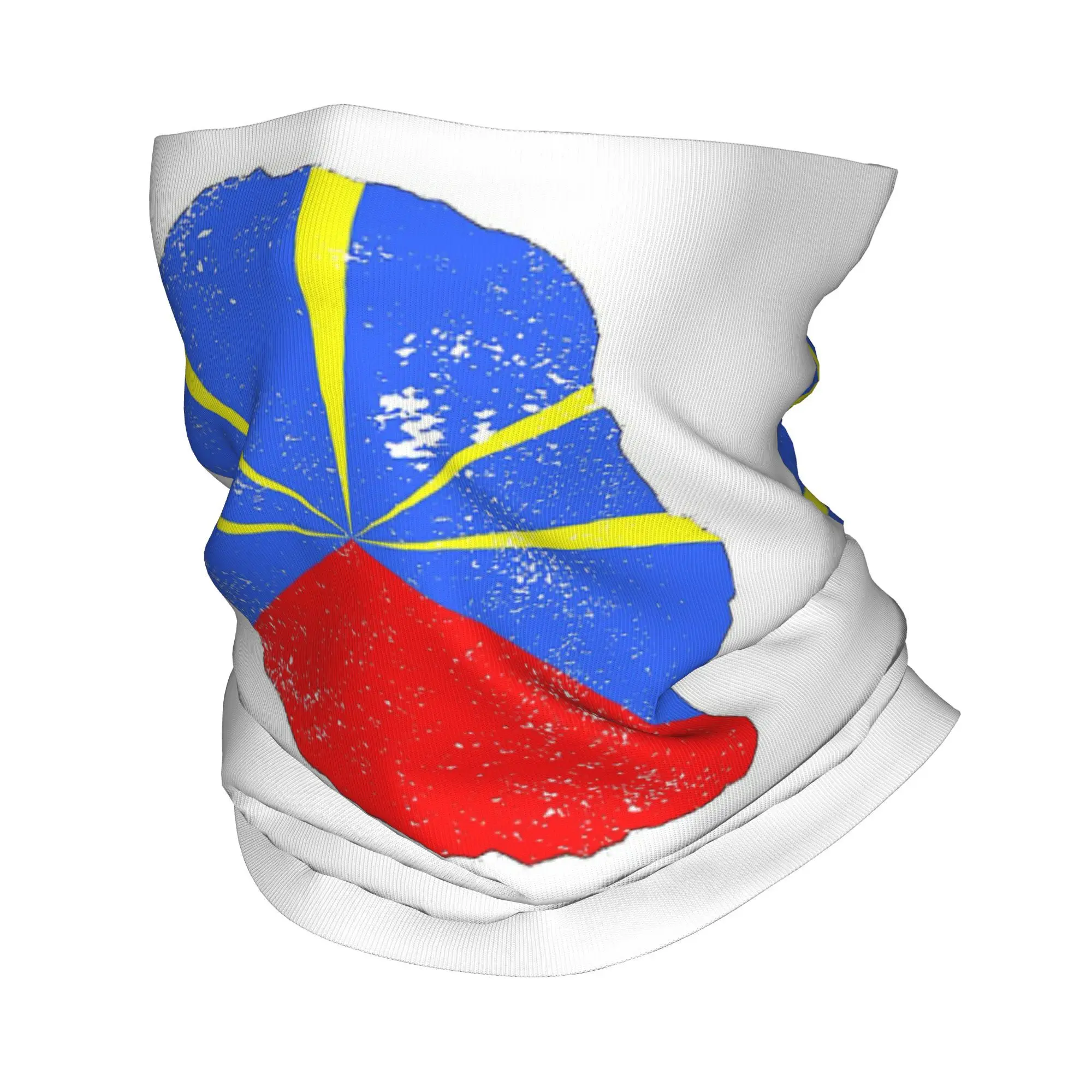 

974 Reunion Island Flag Bandana Neck Gaiter Printed Mask Scarf Multifunction Cycling Scarf Cycling Unisex Adult Washable