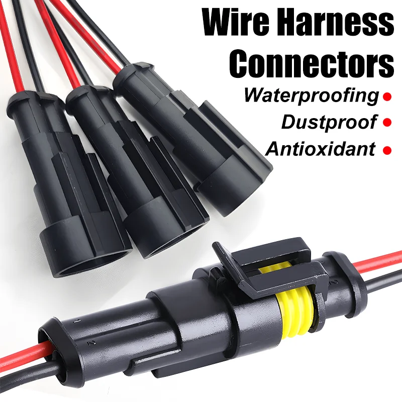 

2 Pin Way Waterproof Automotive Electrical Wire Connector Car Electrical Cable Plug Connector Set Strip Terminal Connection