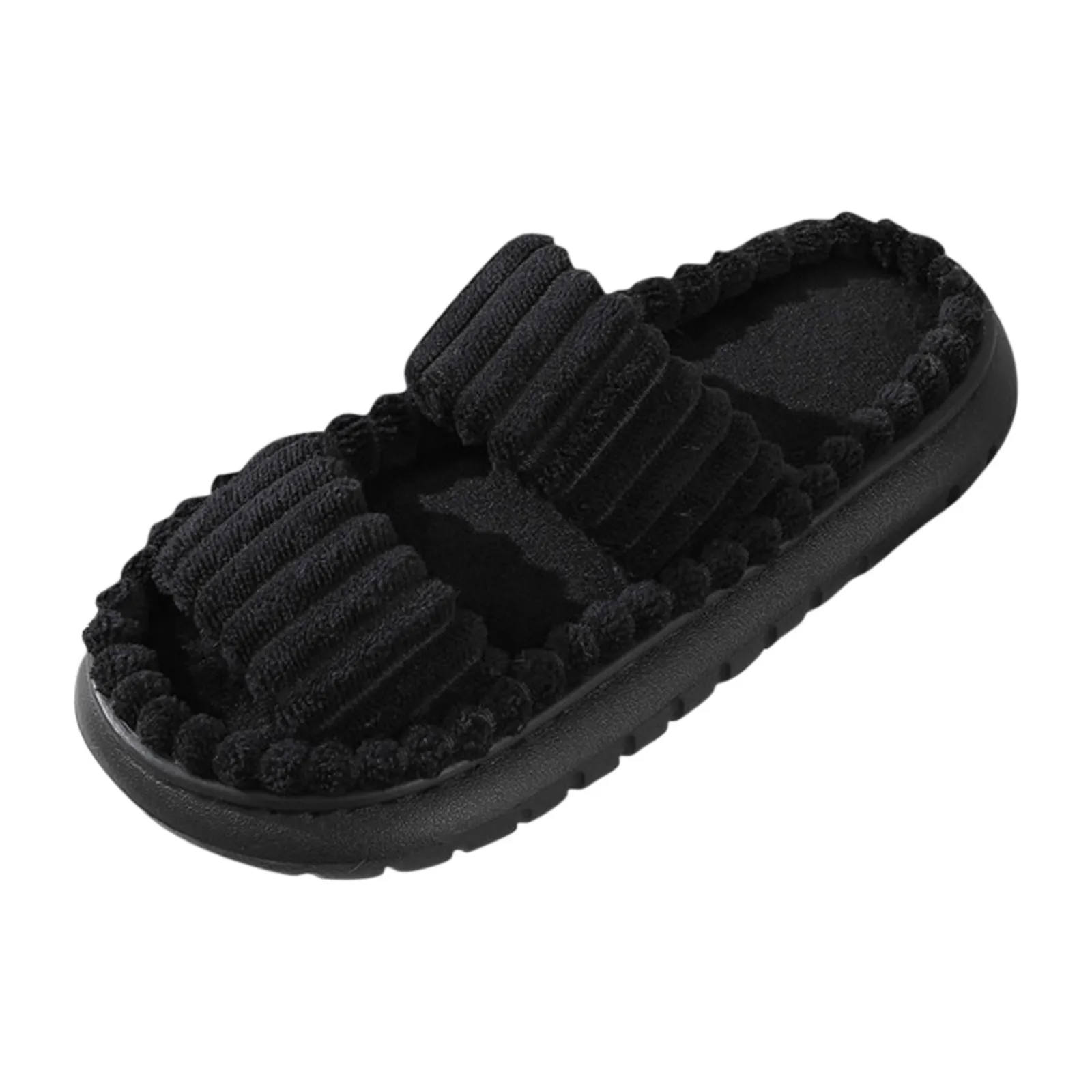 Women'S Corduroy Slippers Cute Memory Foam Bedroom Home Slippers 2024 Women'S New Outerwear Non-Slip Thick Soled Plush Slippers image 3