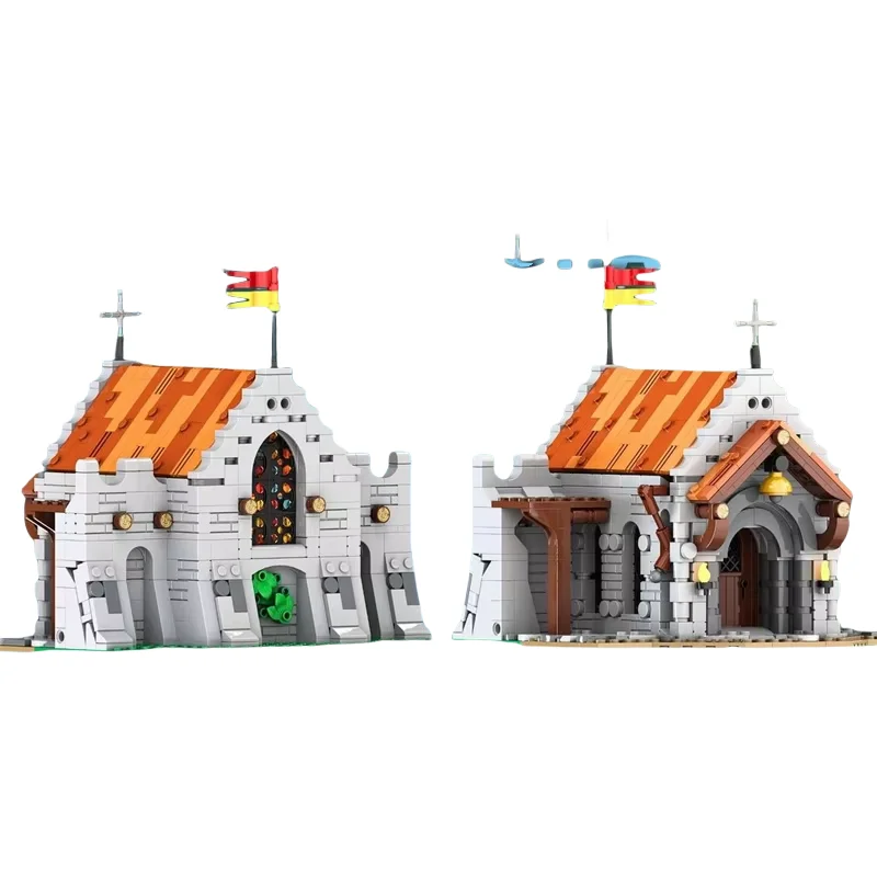 

MOC Medieval Church Castle Model - Small Part Assembly Toy Building Blocks - Suitable for All Enthusiasts to Build - Creative Fe